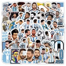 Set 50 Stickers Messi Argentina Lionel Jugador Fútbol Soccer